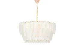 Arrediorg LAMPADARIO MODERNO IN CRISTALLO E ORO CAVALINI D60