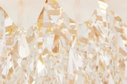 Arrediorg LAMPADARIO MODERNO IN CRISTALLO E ORO CAVALINI D60