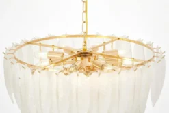 Arrediorg LAMPADARIO MODERNO IN CRISTALLO E ORO CAVALINI D60