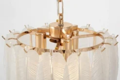 Arrediorg LAMPADARIO MODERNO IN CRISTALLO E ORO CAVALINI D30