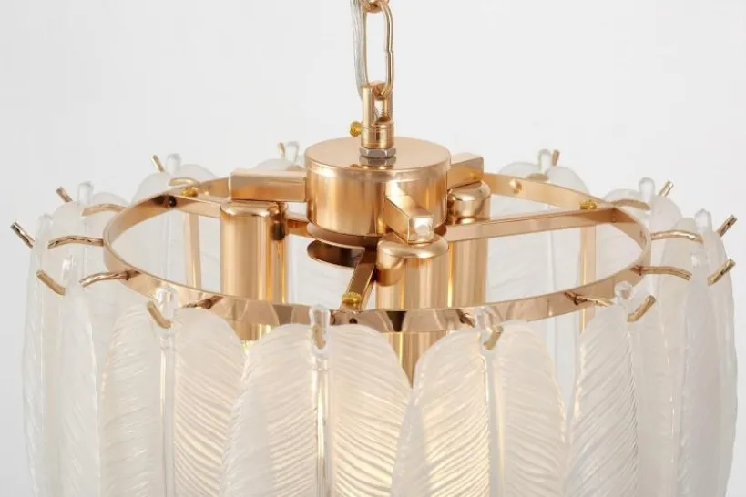 Arrediorg LAMPADARIO MODERNO IN CRISTALLO E ORO CAVALINI D30
