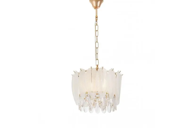 Arrediorg LAMPADARIO MODERNO IN CRISTALLO E ORO CAVALINI D30