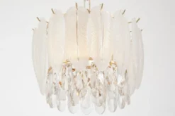 Arrediorg LAMPADARIO MODERNO IN CRISTALLO E ORO CAVALINI D30