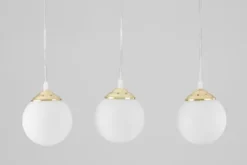Arrediorg Lampadario tre sfere a sospensione oro FINO W3