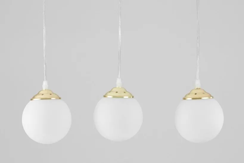 Arrediorg Lampadario tre sfere a sospensione oro FINO W3