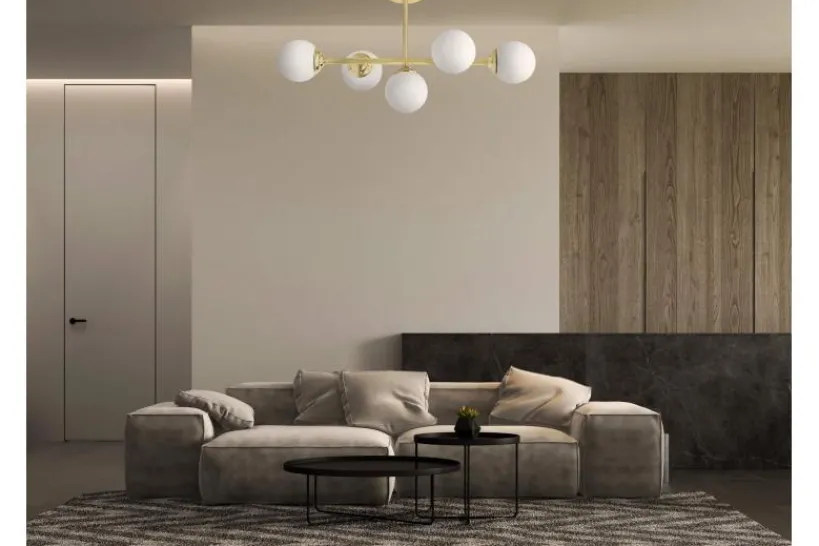 Arrediorg LAMPADA SOSPENSIONE MODERNA DA SOFFITTO CLASSIC ORO FINO W5