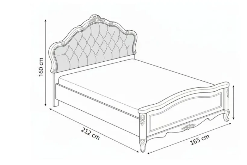 Arrediorg Letto classico alla francese 140 X 200 Bella 905