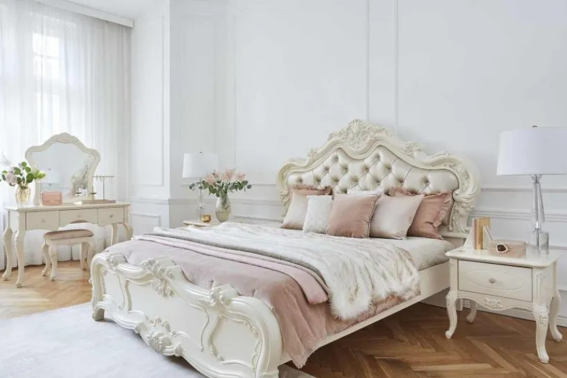Arrediorg Letto classico imbottito con cornice in legno 180 X 200 BELLA 976