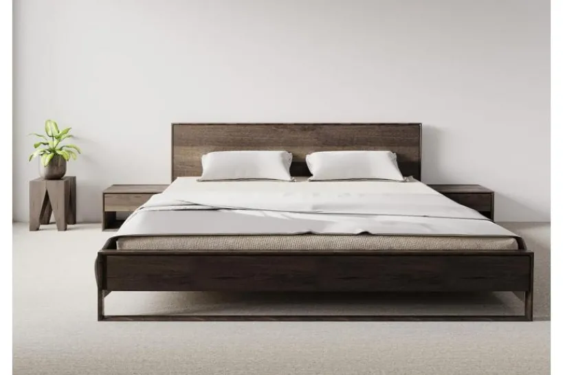 Arrediorg Letto 1 piazza e mezzo rovere massello affumicato 140 x 200