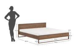Arrediorg Letto 1 piazza e mezzo rovere massello affumicato 140 x 200