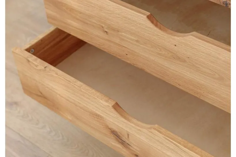 Arrediorg Libreria in legno naturale massello con cassetti