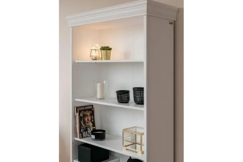 Arrediorg Libreria legno massello bianca stile shabby toscano