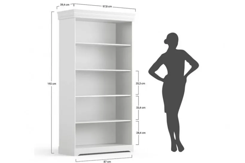 Arrediorg Libreria legno massello pino color stile shabby toscano