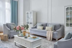 Arrediorg Libreria provenzale in legno con ante in vetro e cassetti Princess 850