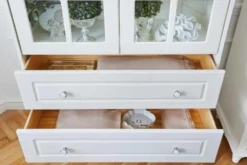 Arrediorg Libreria provenzale in legno con ante in vetro e cassetti Princess 850