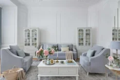Arrediorg Libreria provenzale in legno con ante in vetro e cassetti Princess 850