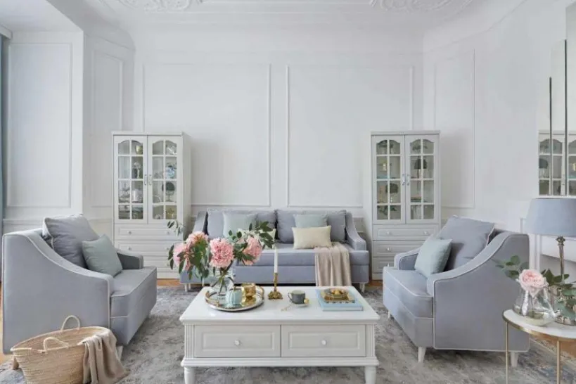 Arrediorg Libreria provenzale in legno con ante in vetro e cassetti Princess 850