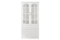 Arrediorg Libreria provenzale in legno con ante in vetro e cassetti Princess 850