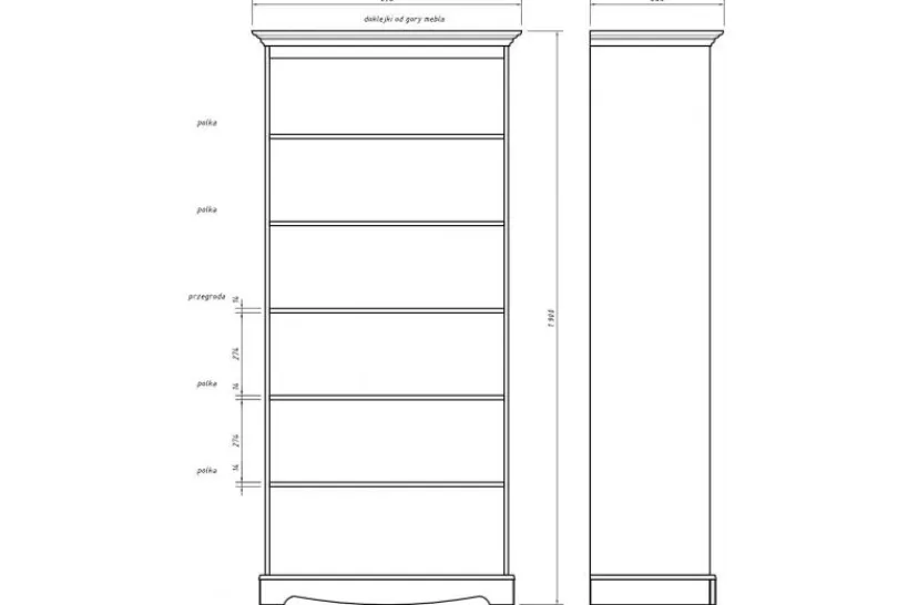 Arrediorg Libreria shabby chic pino massello bianco e tinto noce