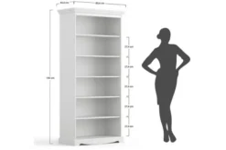 Arrediorg Libreria shabby chic pino massello bianco e tinto noce