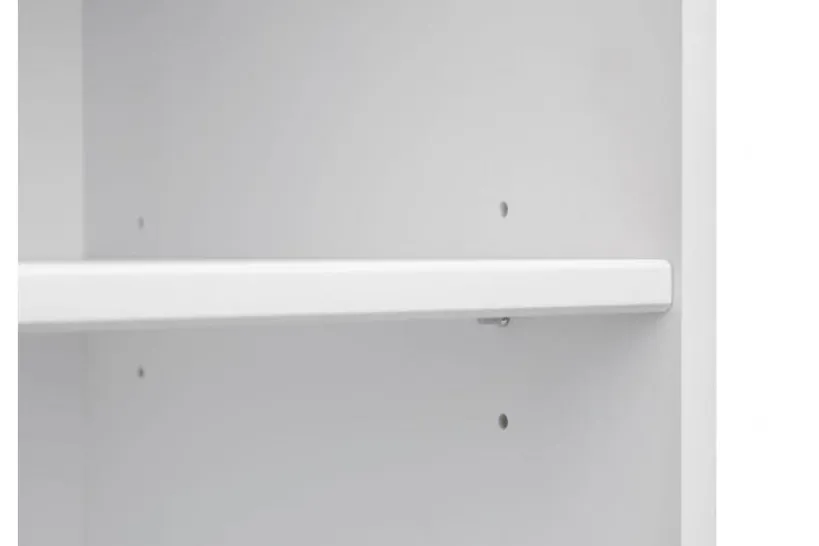 Arrediorg Libreria shabby chic pino massello bianco con cornice color rovere