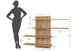Arrediorg Libreria sospesa moderna in legno naturale massello