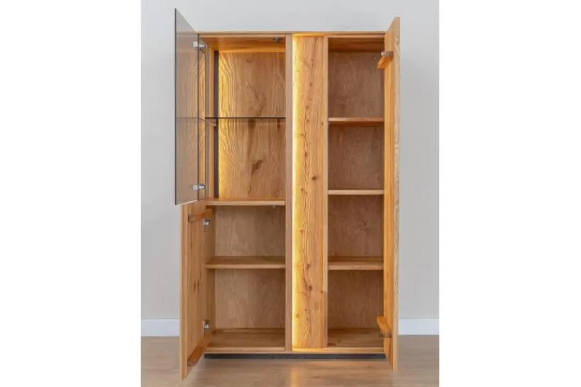 Arrediorg Libreria vetrinetta 2 ante moderna in massello naturale