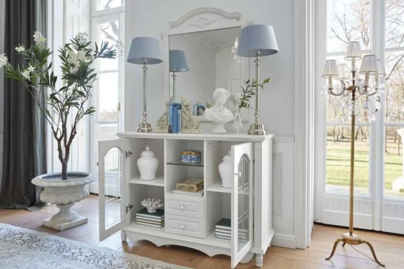 Arrediorg Mobile Buffet bianco stile provenzale Princess 882