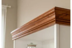 Arrediorg Mobile libreria shabby legno massello bianca top miele stile toscano