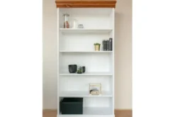 Arrediorg Mobile libreria shabby legno massello bianca top miele stile toscano