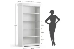 Arrediorg Mobile libreria shabby legno massello bianca top miele stile toscano