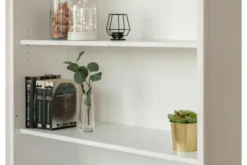 Arrediorg Mobile libreria shabby legno massello bianca top miele stile toscano