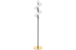 Arrediorg Piantana con palle in vetro bianco e metallo e oro caldo PETRICA W9