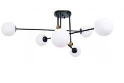 Arrediorg Plafoniera di design con 6 sfere in vetro bianco BERSAGO W6