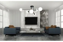 Arrediorg Plafoniera di design con 6 sfere in vetro bianco BERSAGO W6