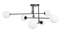 Arrediorg Plafoniera di design con 6 sfere in vetro bianco BERSAGO W6