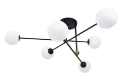 Arrediorg Plafoniera di design con 6 sfere in vetro bianco BERSAGO W6