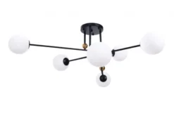 Arrediorg Plafoniera di design con 6 sfere in vetro bianco BERSAGO W6