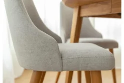 Arrediorg Poltroncina da pranzo imbottita grigia gambe faggio BRESSO