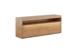 Arrediorg Porta TV con ripiano legno massello di naturale LED integrato