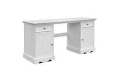 Arrediorg Scrivania shabby chic bianca in pino massello