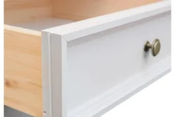 Arrediorg Scrivania shabby chic in pino massello bianco con piano noce
