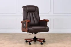 Arrediorg Sedia con rotelle per ufficio in pelle Prestige