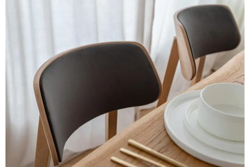 Arrediorg Sedia da pranzo imbottita grigia con gambe in faggio COMO