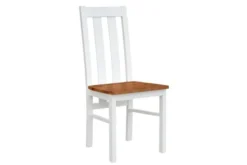 Arrediorg Sedia da tavolo stecche verticali faggio massello bianco e rovere shabby chic