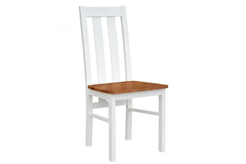 Arrediorg Sedia da tavolo stecche verticali faggio massello bianco e rovere shabby chic