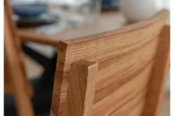Arrediorg Sedia design moderno massello e seduta ecopelle marrone VERTO