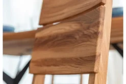 Arrediorg Sedia design moderno massello e seduta ecopelle marrone VERTO