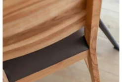 Arrediorg Sedia design moderno massello e seduta ecopelle marrone VERTO