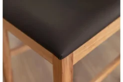 Arrediorg Sedia design moderno massello e seduta ecopelle marrone VERTO